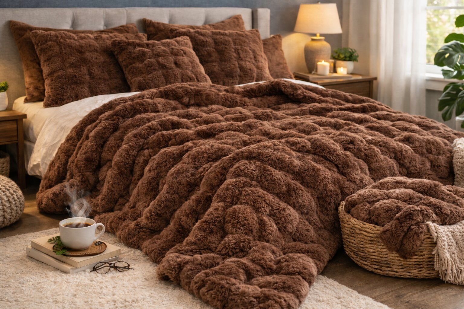 cozy-earth-bubble-cuddle-blanket-walnut-color-2