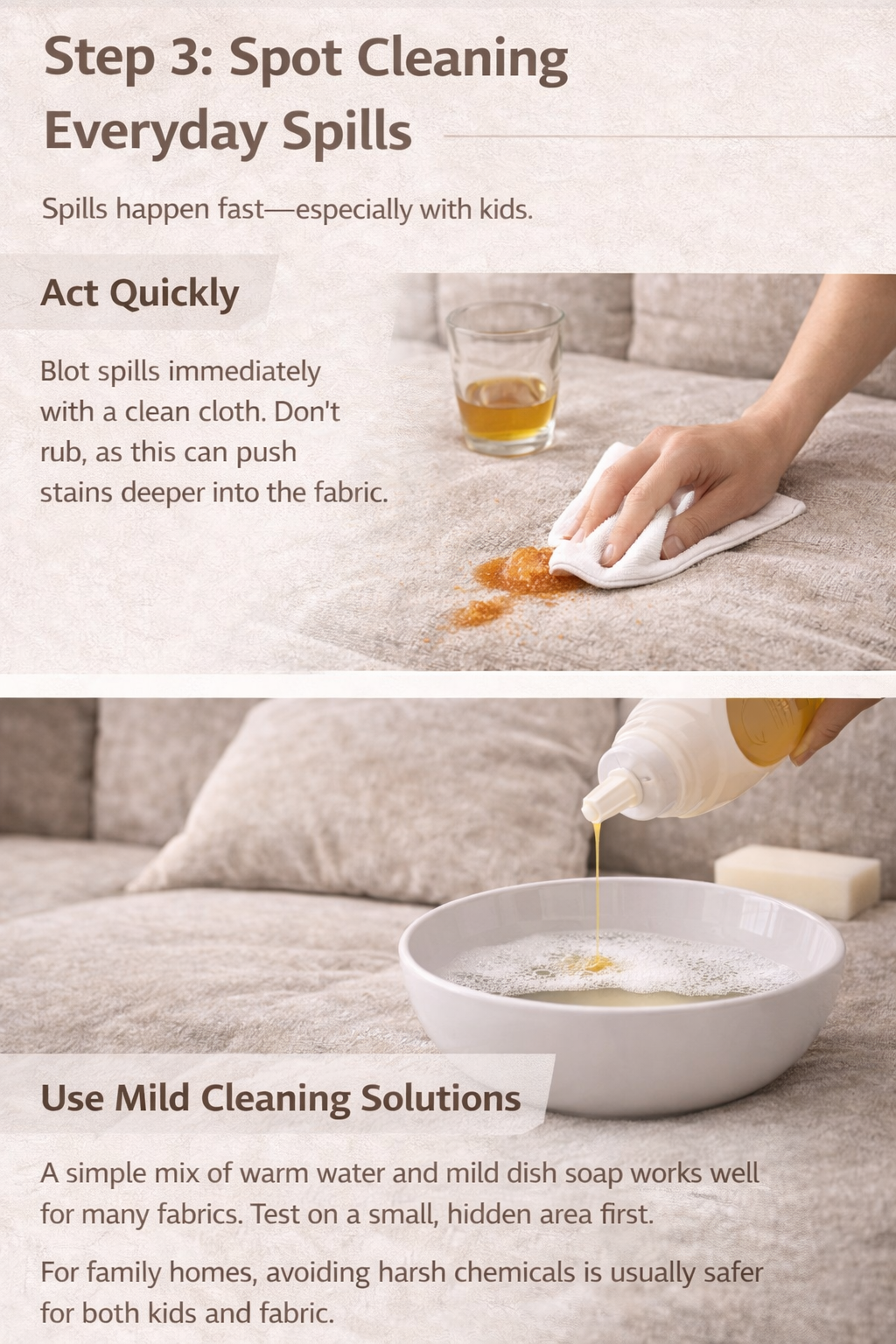 How to Clean a Boneless Couch Step 3