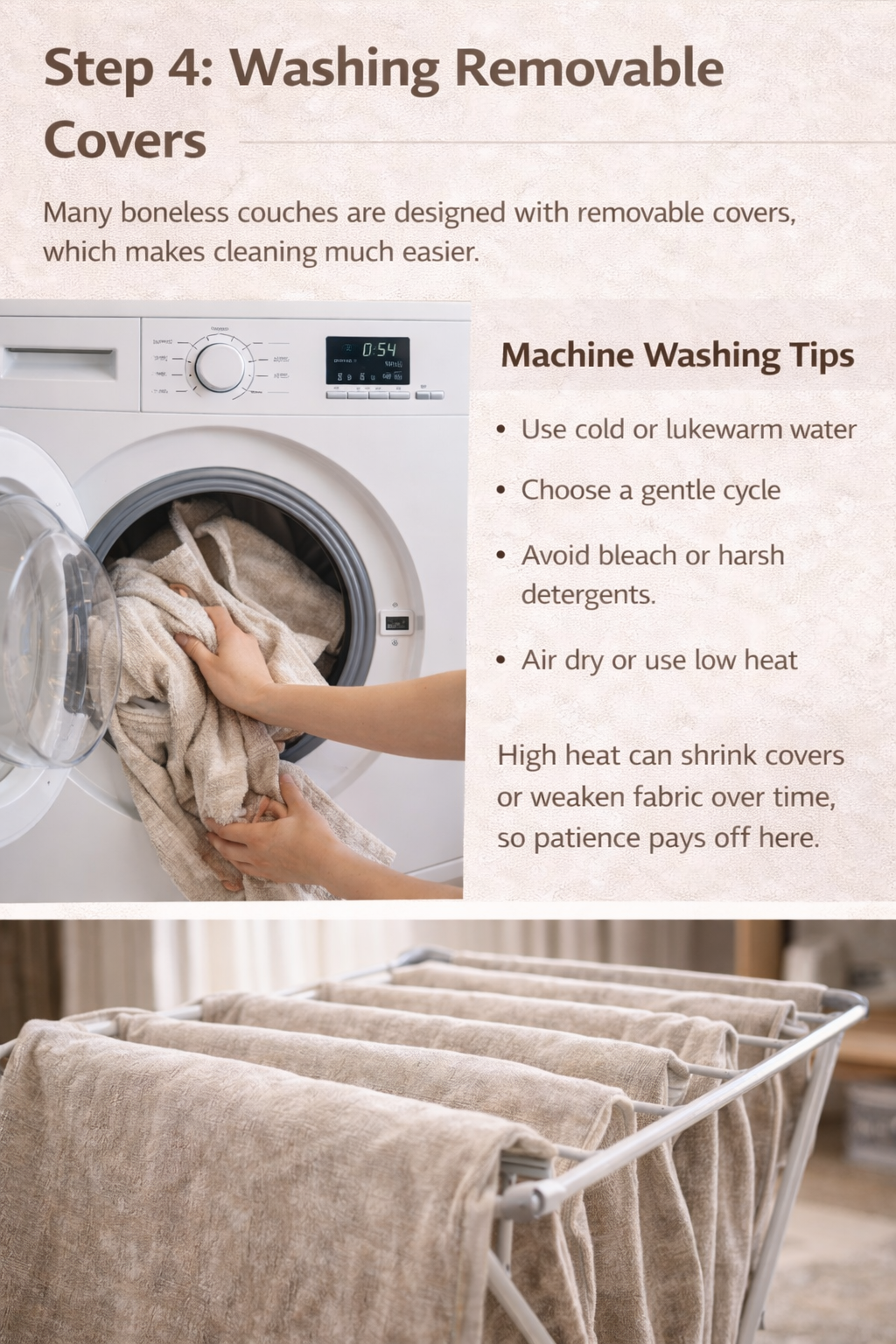 How to Clean a Boneless Couch Step 4