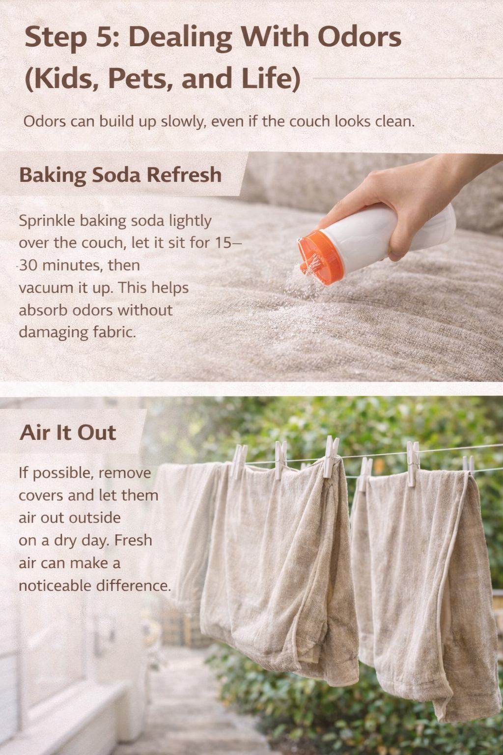 How to Clean a Boneless Couch Step 5